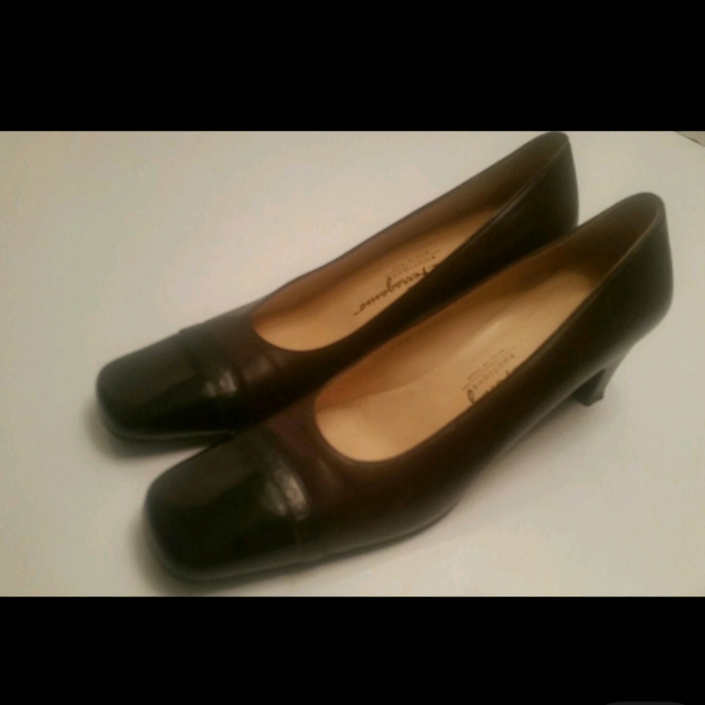 Salvatore Ferragamo Brown Leather Heels Timeless Elegance 10B